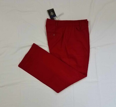 NEW $129 TALBOTS Signature Red Italian Stretch Flannel Pants Sz