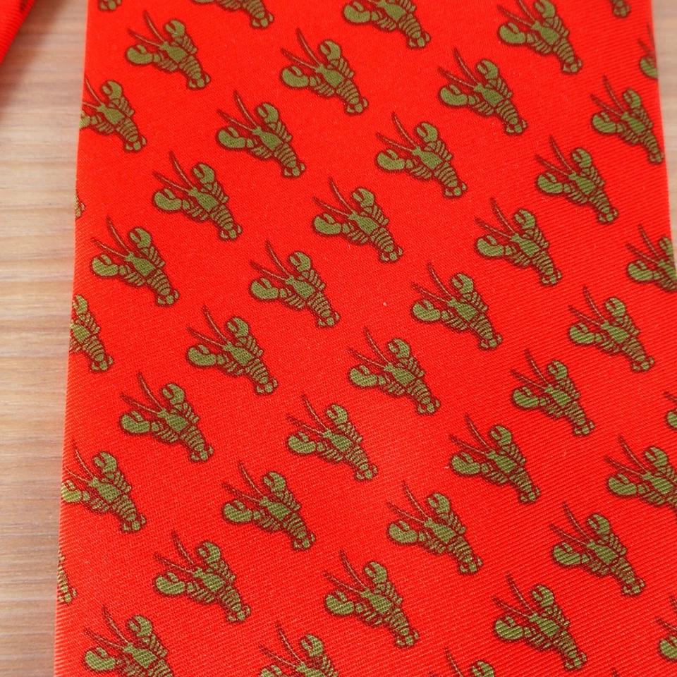 Neck Tie Mens Red Lobster Print Rayon Novelty Cool Fancy Dadcore Handmade UTOPIA - Image 3 of 4