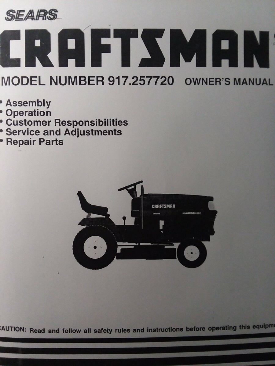 Sears Craftsman GT6000 6sp 18hp 44 Garden Tractor Owner