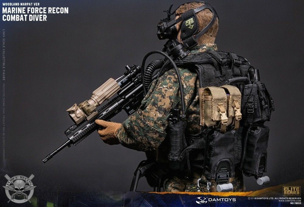 DAMTOYS 78055 USMC Marine Recon Combat Diver WOODLAND MARPAT 1/6