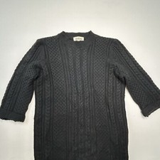 Listicle Cozy Mini Sweater Dress Knit Woven Large Black  Cottage Goth Whimsical