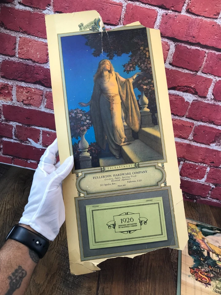 COMO ESTÁ Par Vintage '26 CALENDARIO MAXFIELD PARRISH ENCANTMENT Fullerton AULD LANG Foto 4 de 4