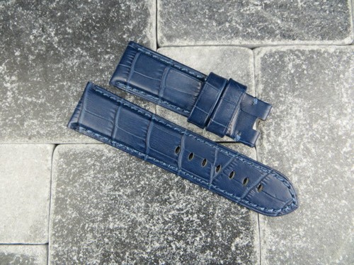 26 mm Faltarmband Leder Uhrenarmband für passend für PANERAI blau rot lang L x1 P - Bild 2 von 56