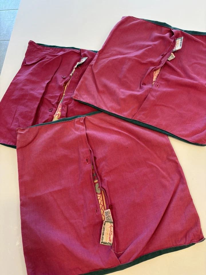 3 Fundas de Almohada BOHO De Colección April Cornell Algodón Rosa Verde 15x15 Floral Foto 4 de 4