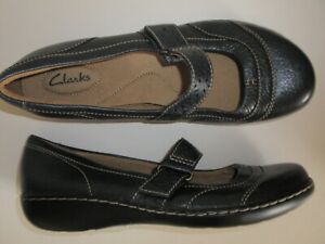 CLARKS LADIES/WOMENS NAVY BLUE LEATHER 