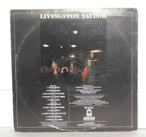 Livingston Taylor Self Titled LP 1970 Atco Records Vinyl SD33334 - Imagen 3 de 3