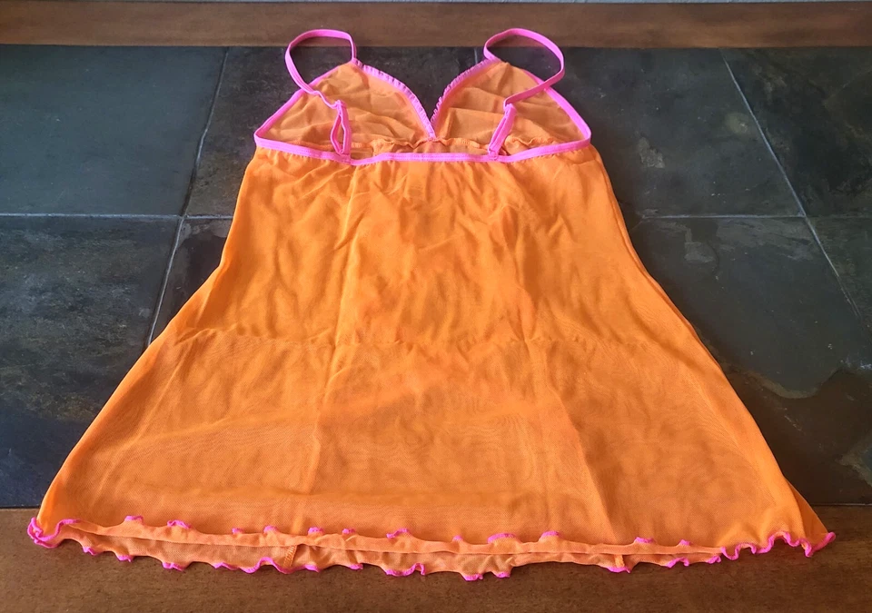 One Size Baci Lingerie Ruffle Sheer Mesh Slip Dress 295 - Image 2 of 4