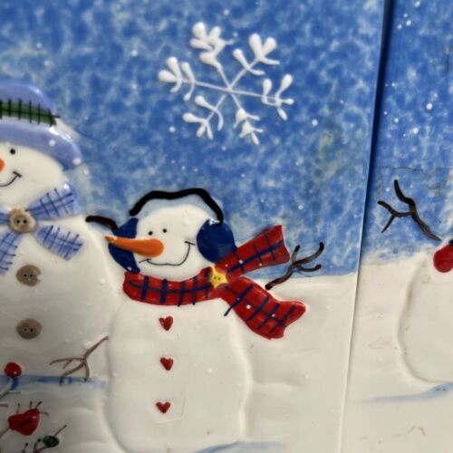 4- St. Nicholas Square Button Up Snowman Family Trivet/Hot Plate 7"×7" - Picture 8 of 12