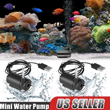 2PCS Mini Water Pump Small Mute Submersible USB 5V 1M Cable Garden Home Fountain