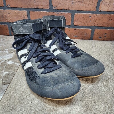 Adidas Combat Speed 5 Wrestling Shoes Black White Men\'s Size 6 AQ3327 Mid Top Adidas Youth HVC 2 Wrestling Shoes Sneakers AQ3327 Black  main image 4
