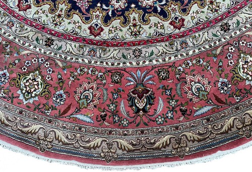 10x10 Round Exceptional Taabrriz Rug Rare Kork Wool & Silk Rug Round 298cmx298cm - Picture 6 of 9
