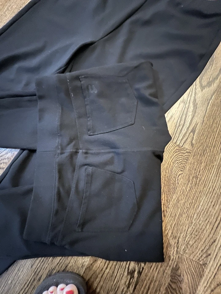 Lote de 2 Pantalones Preston & York 7Seven Negros Frente Plano Talla Mediana Rayón Elastano Foto 4 de 4