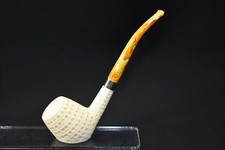 Deluxe CUTTY Pipe BLOCK MEERSCHAUM-NUOVO-INTAGLIATO A MANO CON CUSTODIA#737