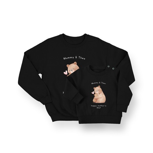 Personalised Mama and Baby Bear Jumper Set – Mum and Child Matching Sweatshirts - Picture 3 of 9