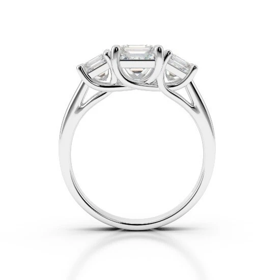 2.00 Ct Princess Cut Lab Created Diamond Engagement Ring 14K White Gold Size 8 - Image 4 of 4
