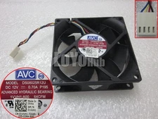NEW AVC DS08025R12U P195 8025 DC 12V 0.7A chassis cooling fan P/N:01VVH1 4-Pin