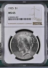 1925 Peace Silver Dollar NGC MS-65