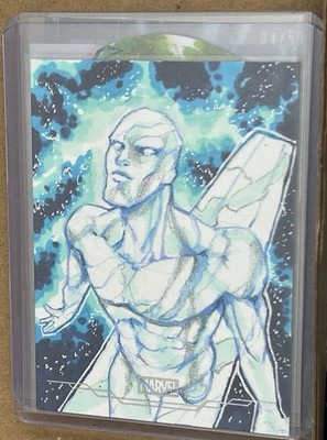 Topps Marvel Comic Book Heroes Silver Surfer 1/1 Sketchkarte - Jason D Rodriguez