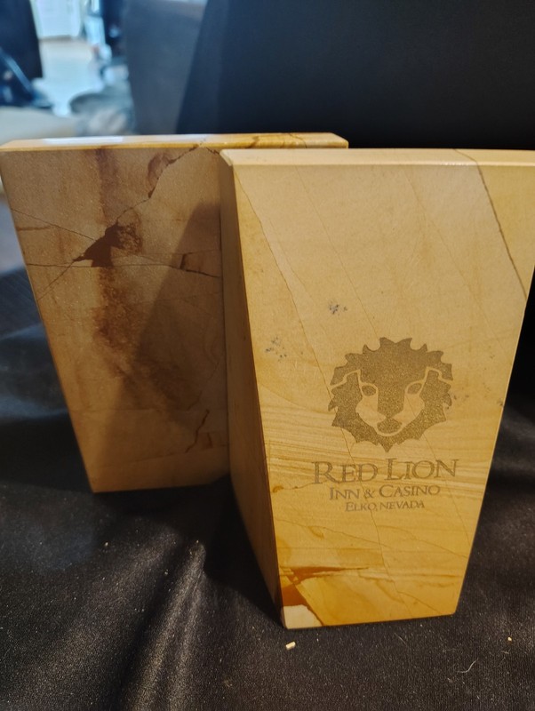 Vintage 1970's Tapered Natural Honey Onyx From Red Lion Casino ELKO  NEVADA