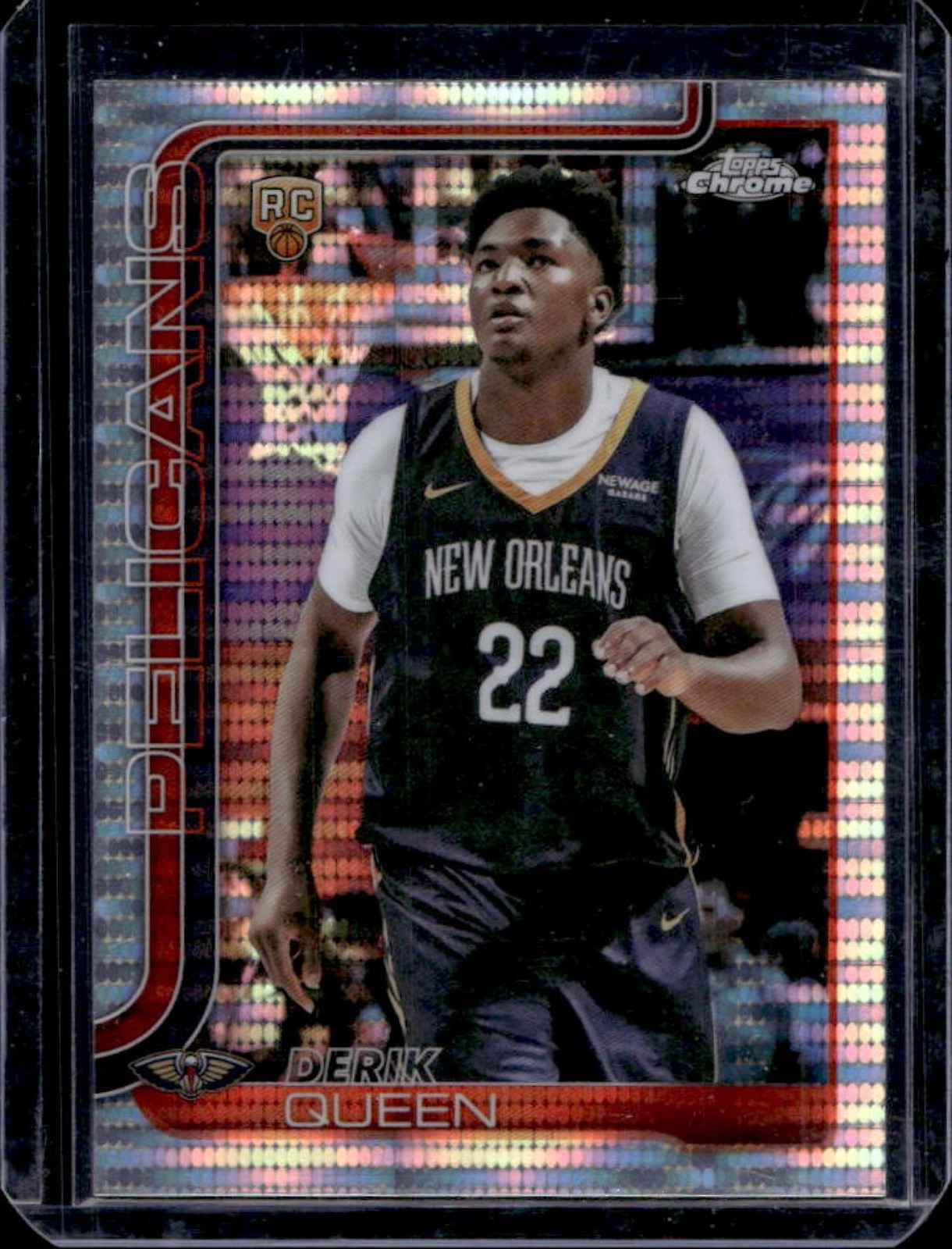 2025-26 Topps Chrome Derik Queen RC Pulsar Refractor Rookie #263 Pelicans