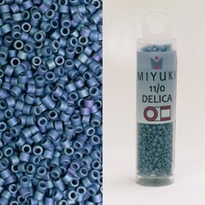 Miyuki Delica 11/0 Matte Metallic Light Gray Blue DB376 7.2g Tube