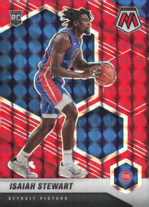 2020-21 Panini Mosaic #223 Isaiah Stewart Mosaic Red