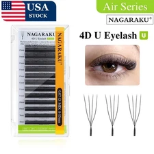 NAGARAKU U Shape 4D Soft Light Natural Eyelash Extensions Individual Mink Faux