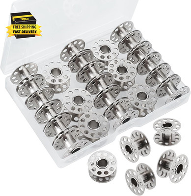 Metal Bobbins for Sewing Machine, Universal Sewing Bobbins, Compatible with Sing