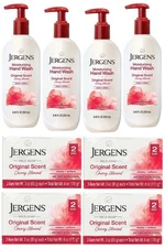 Lot of 8- Jergens Original Cherry Almond Moisturizing Hand Wash & Mild Bar Soap