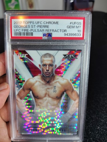 2017 Topps George St Pierre UFC Fire Pulsar Refractor #/50 💥💥💥PSA 10 💥💥💥