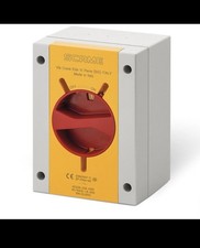 Scame 590.EM2015 Rotary Isolator 20 Amp 4 Pole, IP66 / IP69 yellow red grey X1