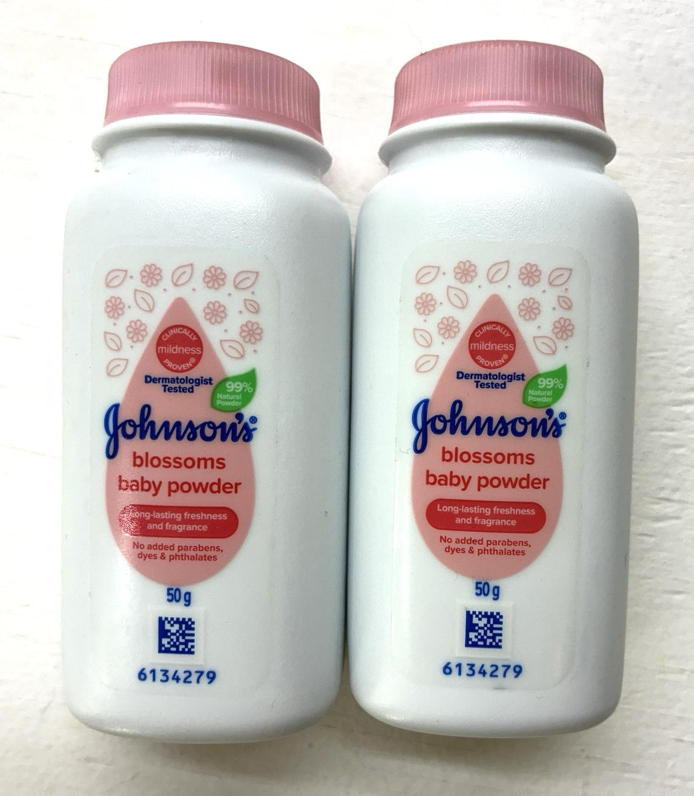 Johnson’s Blossoms Baby Powder 50g Lot of 2 New Sealed Exp 2027