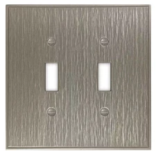 Hampton Bay Nickel 2-Gang Toggle Wall Switch Plate Deep Brushed Distressed Style