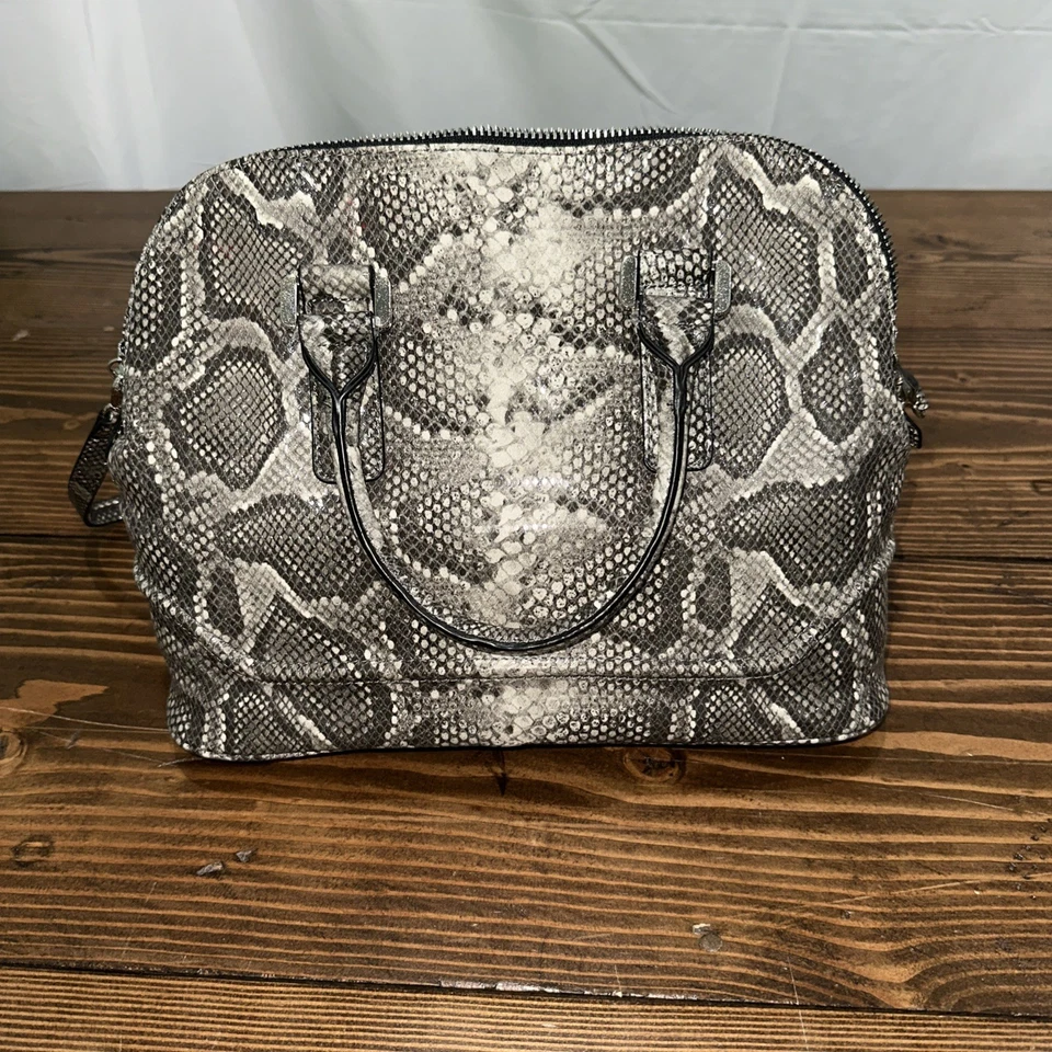 Bolso de Mano Christian Siriano New York Yasmine Natural Nuevo Con Etiquetas Piel de Serpiente Foto 2 de 4