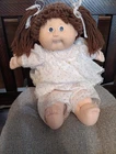 Vintage Cabbage Patch Kids Doll 1984  Brown Hair, Dimples, Tooth Clothing Lot