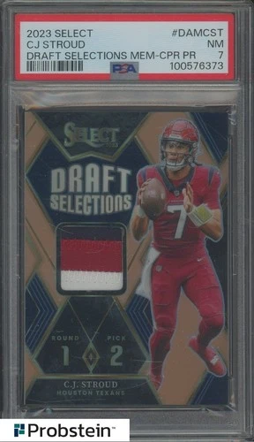 2023 Select Draft Selections Copper Prizm CJ Stroud RC Rookie Patch 32/49 PSA 7