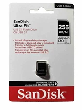 SanDisk 256GB Ultra Fit USB 3.1 Flash Drive, Black - SDCZ430-256G-A46