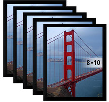 8X10 Picture Frame Black Wall Hanging Photo Frame, Black, 5 Pack Picture Frame f