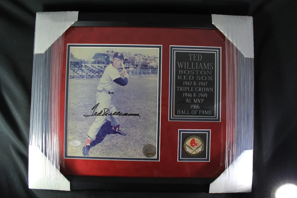 Ted Williams Autographed Framed 8x10 Photo Boston Red Sox JSA & FOD Certified - Image 2 of 4
