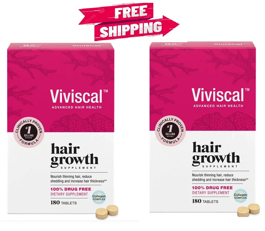 2 Pack Viviscal Hair Growth Supplement 180 Tablets Each Advanced Hair Health