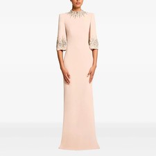 Customized High Collar Long Evening Dresses Elegant Formal Occasion Prom Gowns