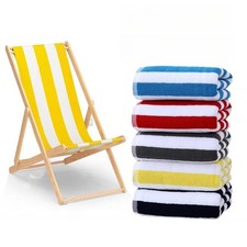 Durable Cotton Blend Striped Towel Absorbent Bath Towel Beach Towel Large Modern