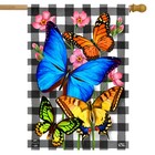 Briarwood Lane Checkered Butterflies Spring House Flag