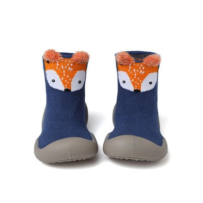 Baby Sock Shoes Toddler Cartoon Soft Rubber 15-24 Months Toddler, Blue Fox 