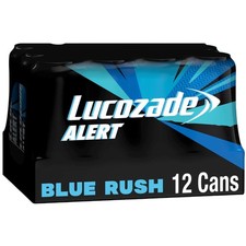 Lucozade Alert Blue Rush Energy Drink Pack of 12x500ml- Free Delivery