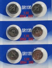 6 Pcs 390 / 389 Watch Batteries SR1130SW Cell