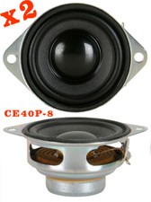TWO Dayton Audio CE40P-8 1-1/2" Mini Speakers Wired - rare earth magnet driver.