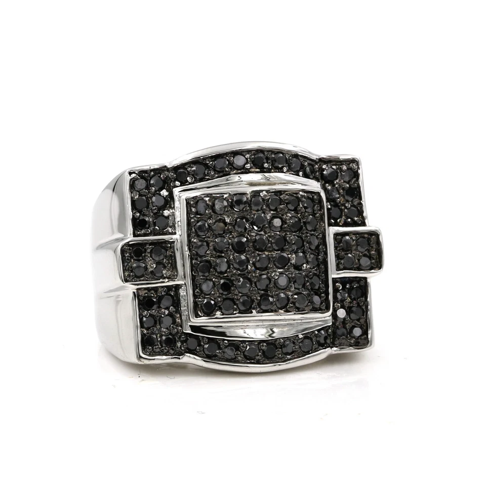 Anillo Pinky Acero Inoxidable 316 Pavé Para Hombre Forma Cuadrada Circonita Foto 3 de 4