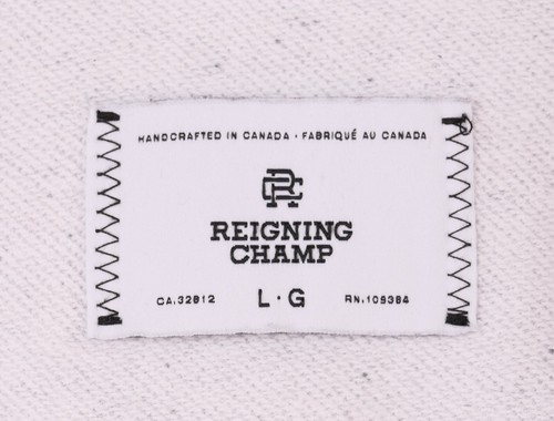Sudadera con Capucha Pullover Reigning Champ Suave Blanca Manchada Algodón Pima Cremallera L - Imagen 7 de 8