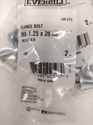 Cap Screw, Flange Bolt, Lock Washer Variety Pack M8 1.25 X